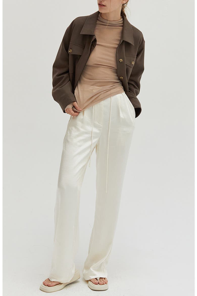 Gabardine Shirt Jacket, Alternate, color, Cacao
