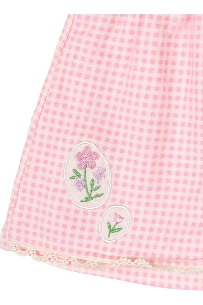 T-Shirt and Wrap Bottoms Set, Alternate, color, Pink Gingham