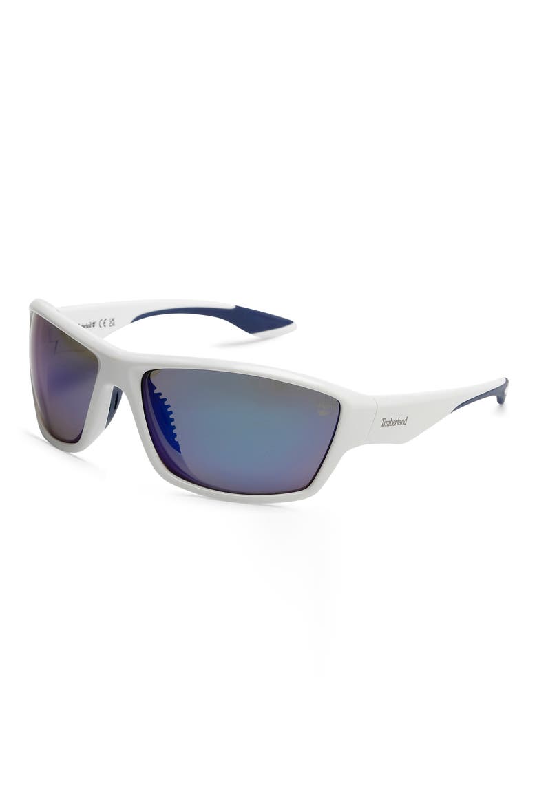 64mm Oversize Polarized Square Sunglasses, Alternate, color, WHITE / SMOKE POLARIZED