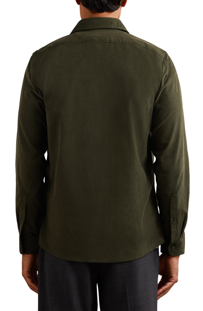 Reiss Velma Cotton Button-Up Shirt, Alternate, color, Dark Green