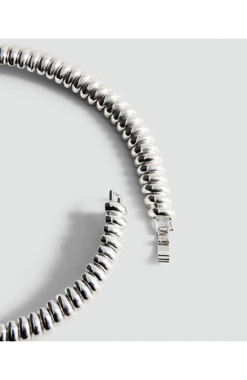 Mango X Kaia Gerber Embossed Necklace In Metallic