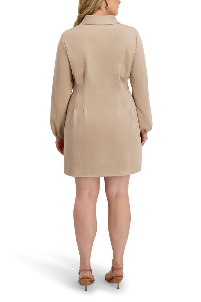 Faux Suede Shirtdress, Alternate, color, SAND