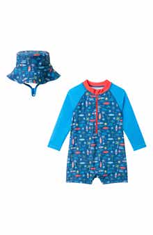 Andy & Evan Rashguard Swimsuit & Bucket Hat