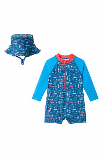 Andy & Evan Rashguard Swimsuit & Bucket Hat