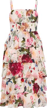 City Chic Daniela Floral Print Sleeveless Midi Dress