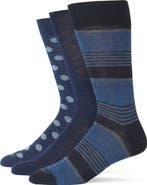 Lorenzo Uomo Assorted 3-Pack Wool Blend Crew Socks