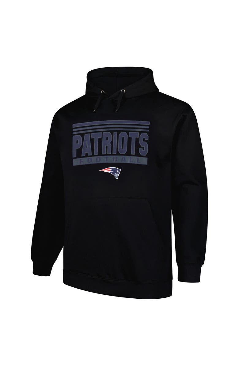 FANATICS Men's Fanatics Black New England Patriots Big & Tall Pop Pullover Hoodie, Alternate, color, Black