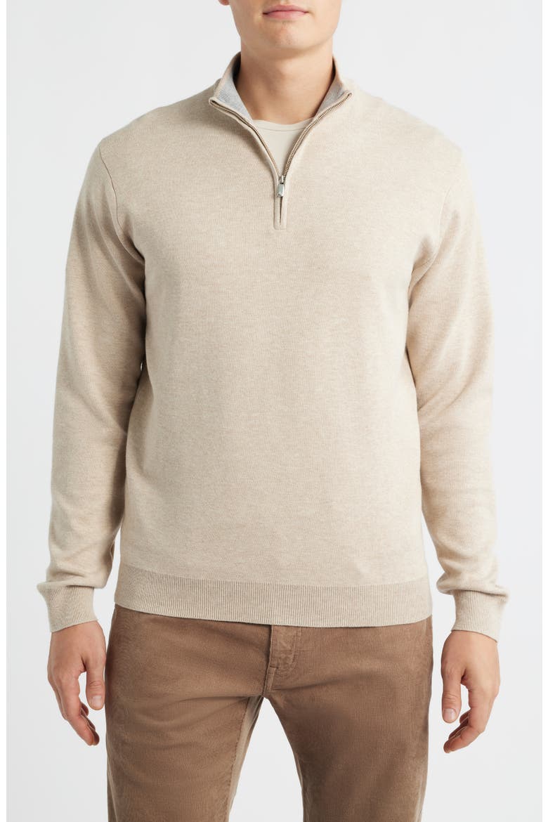 Coolspun Lite Quarter Zip Sweater, Main, color, TRUFFLE