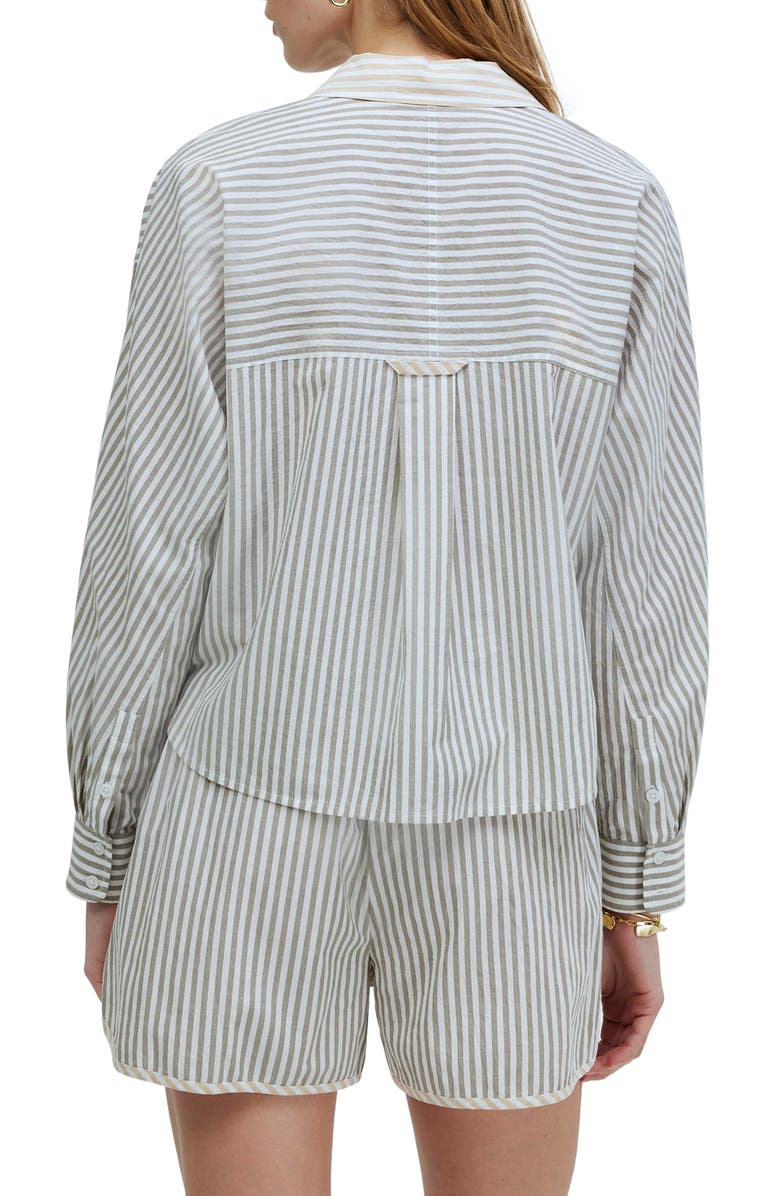 Madewell Flap Pocket Cotton Poplin Crop Button-Up Shirt, Alternate, color, 