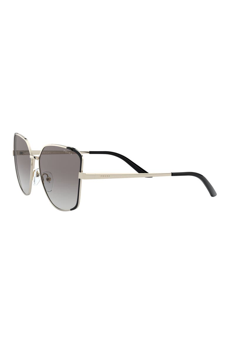 59mm Gradient Rectangular Sunglasses, Alternate, color, GOLD BLACK