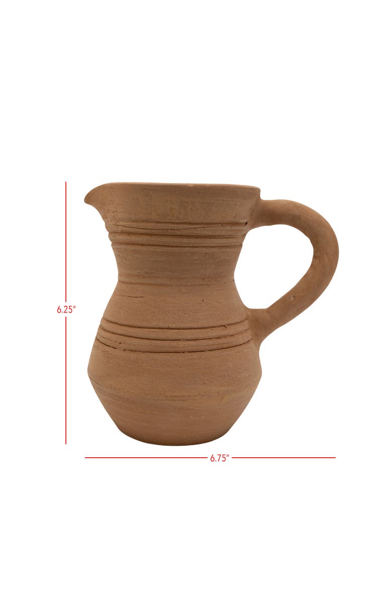 Foreside Home and Garden Natural Terracotta Pitcher, Alternate, color, Orange