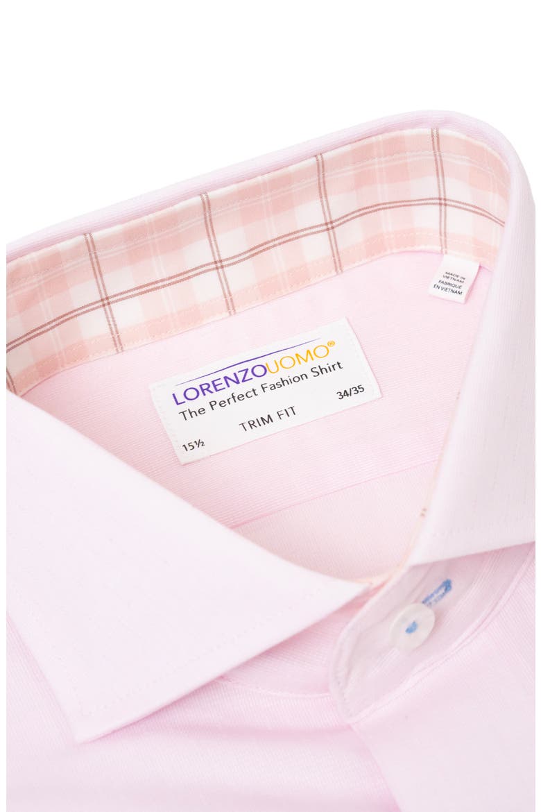 Solid Textured Slim Fit Dress Shirt, Alternate, color, PINK