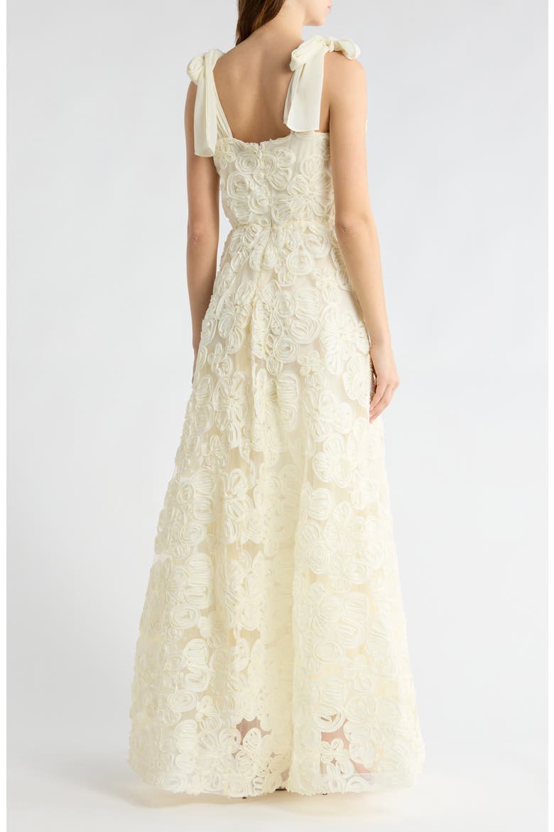 Sherry Soutache Flower A-Line Gown, Alternate, color, IVORY