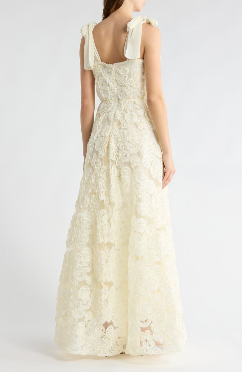 Love By Design Sherry Soutache Flower A-Line Gown, Alternate, color, Ivory