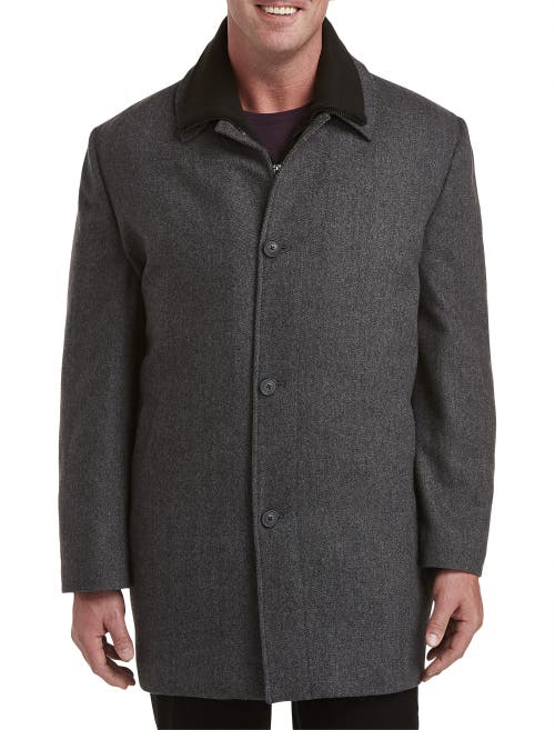 CALVIN KLEIN CALVIN KLEIN HERRINGBONE ZALE OVERCOAT 