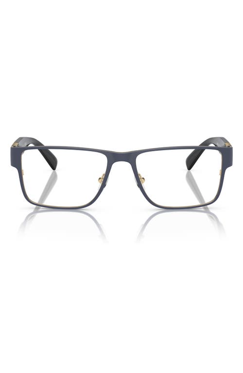 Versace 57mm Rectangular Optical Glasses In Blue