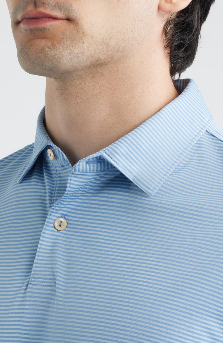 Peter Millar Market Stripe Featherweight Performance Polo, Alternate, color, Bluebird