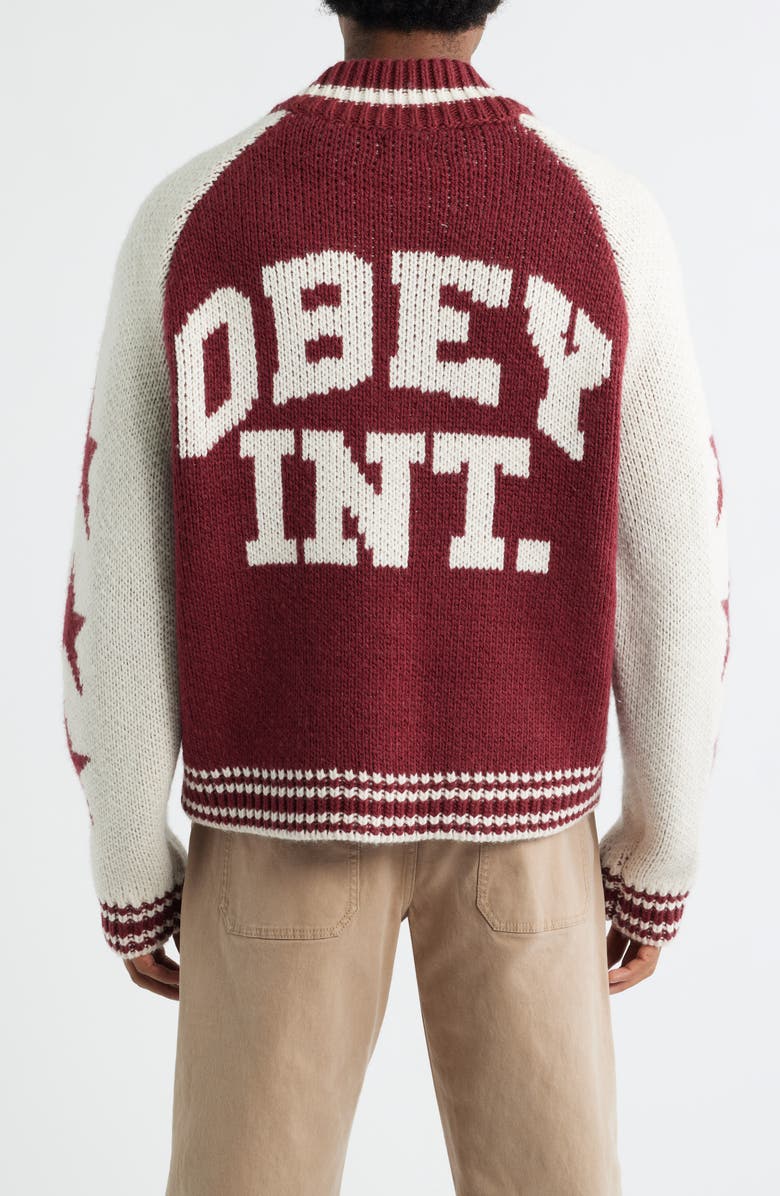 Obey Cowichan Zip Cardigan, Alternate, color, Tawny Port