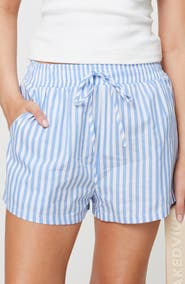 Princess Polly Charmen Stripe Cotton Poplin Boxer Shorts