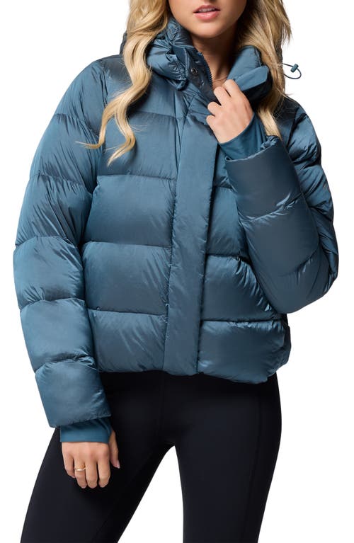 Columbia Amaze Puff™ Water Repellent 650 Fill Power Down Hooded Jacket In Blue