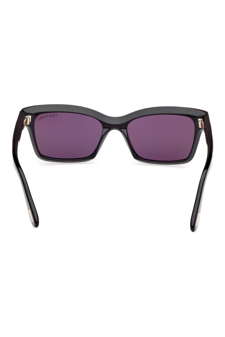 Mikel 54mm Square Sunglasses, Alternate, color, SHINY BLACK / SMOKE