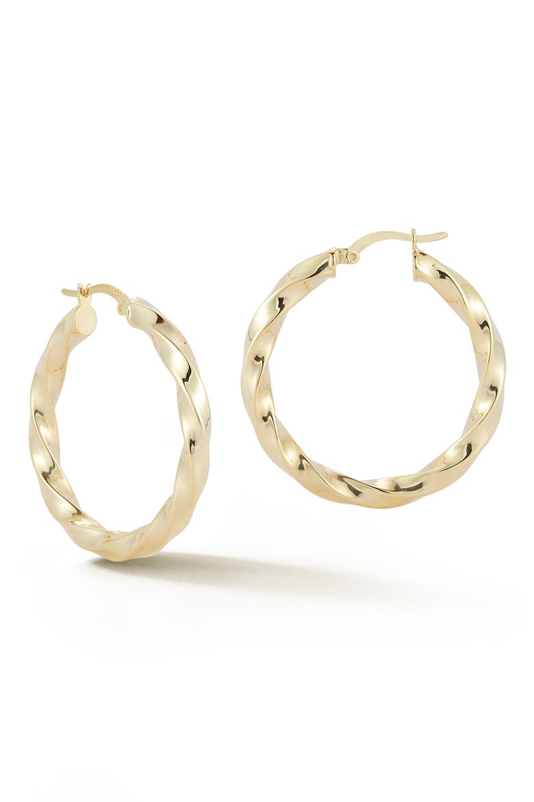 Twisted Hoop Earrings, Main, color, GOLD