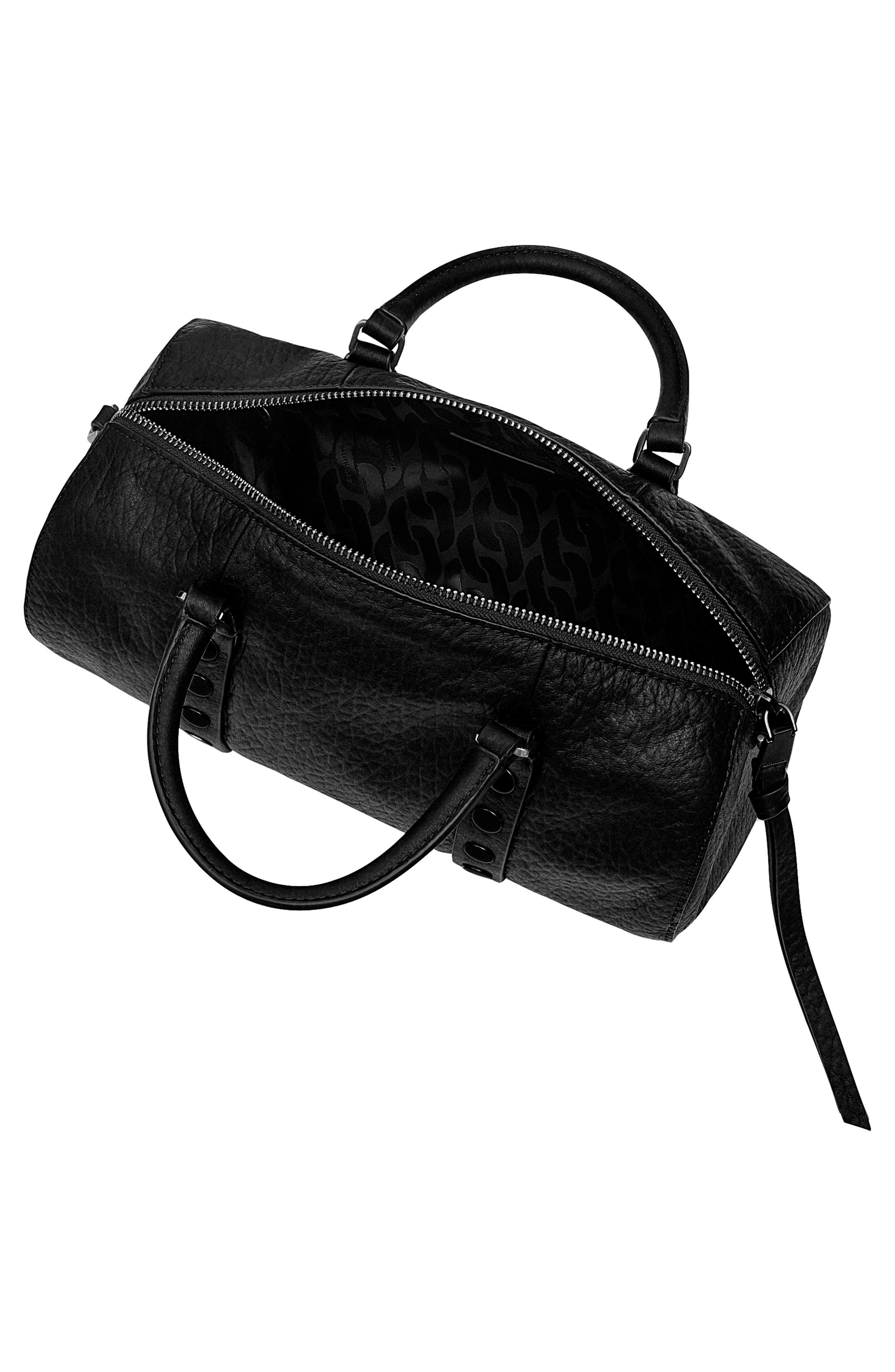 Rebecca Minkoff Tootsie Leather Barrel Crossbody Bag, Alternate, color, Black