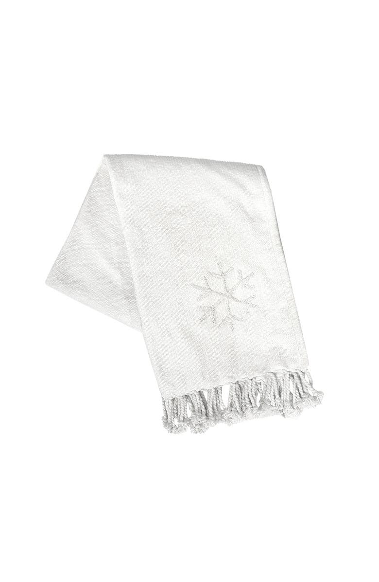 C&F Home Tree, Star and Snow Throw Blanket, Main, color, White