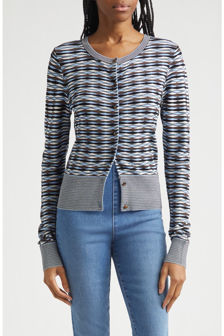 Cambria Button Front Knit Cardigan, Main, color, BLUE JAY MULTI