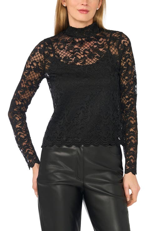 Lace Mock Neck Top