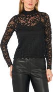 Halogen® Lace Mock Neck Top