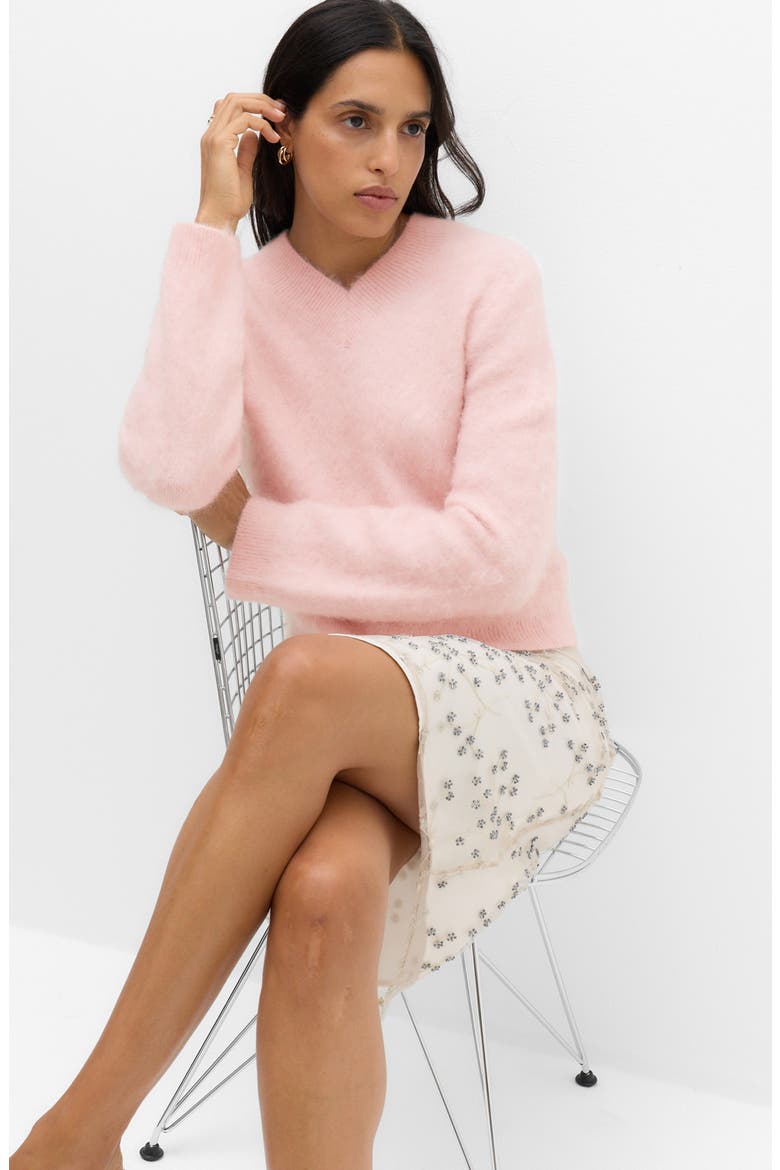 V-Neck Sweater, Alternate, color, PALE PINK