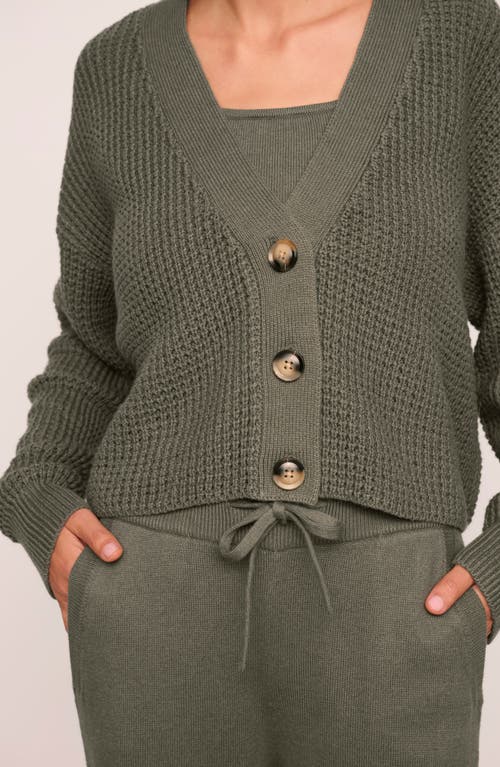Eberjey Waffle Knit Crop Cardigan In Multi