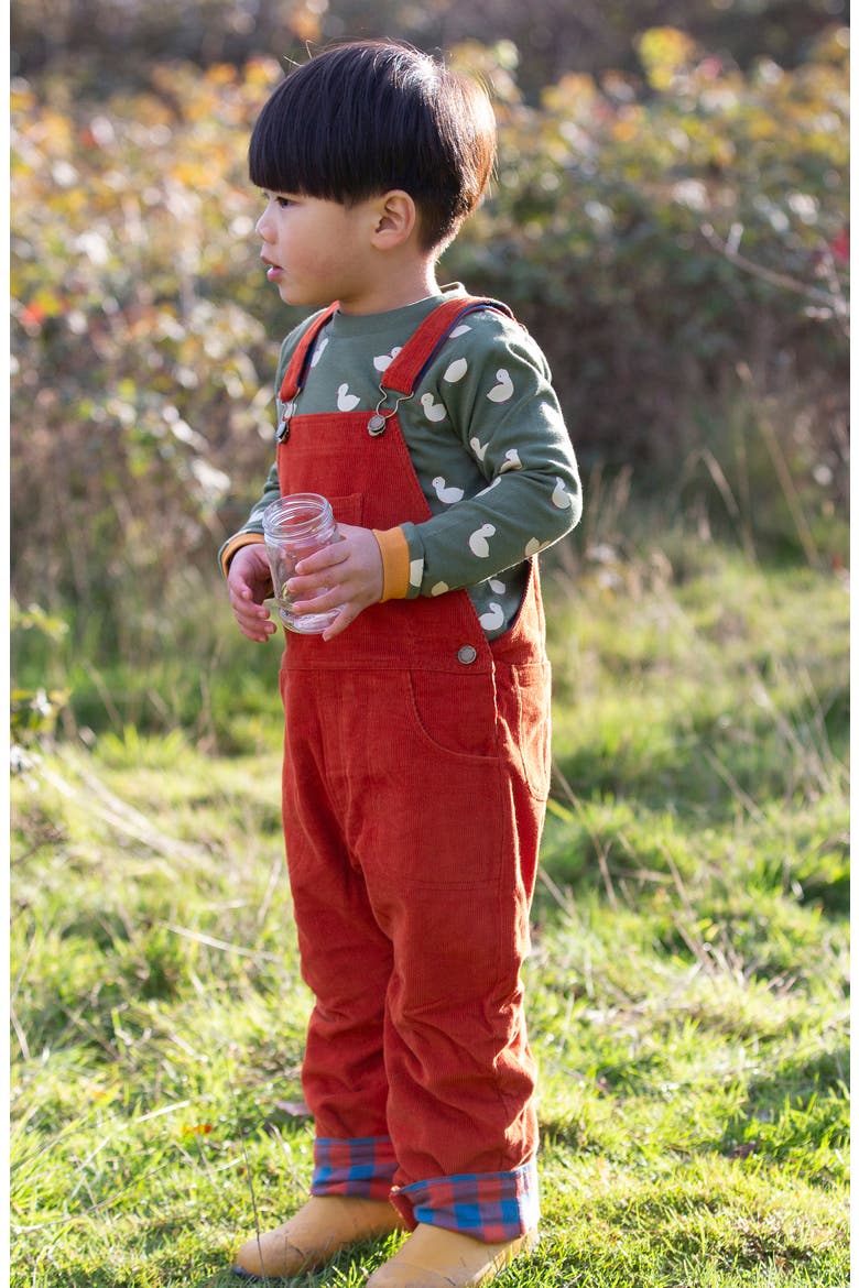 Kids' Corduroy Overalls, Alternate, color, RED