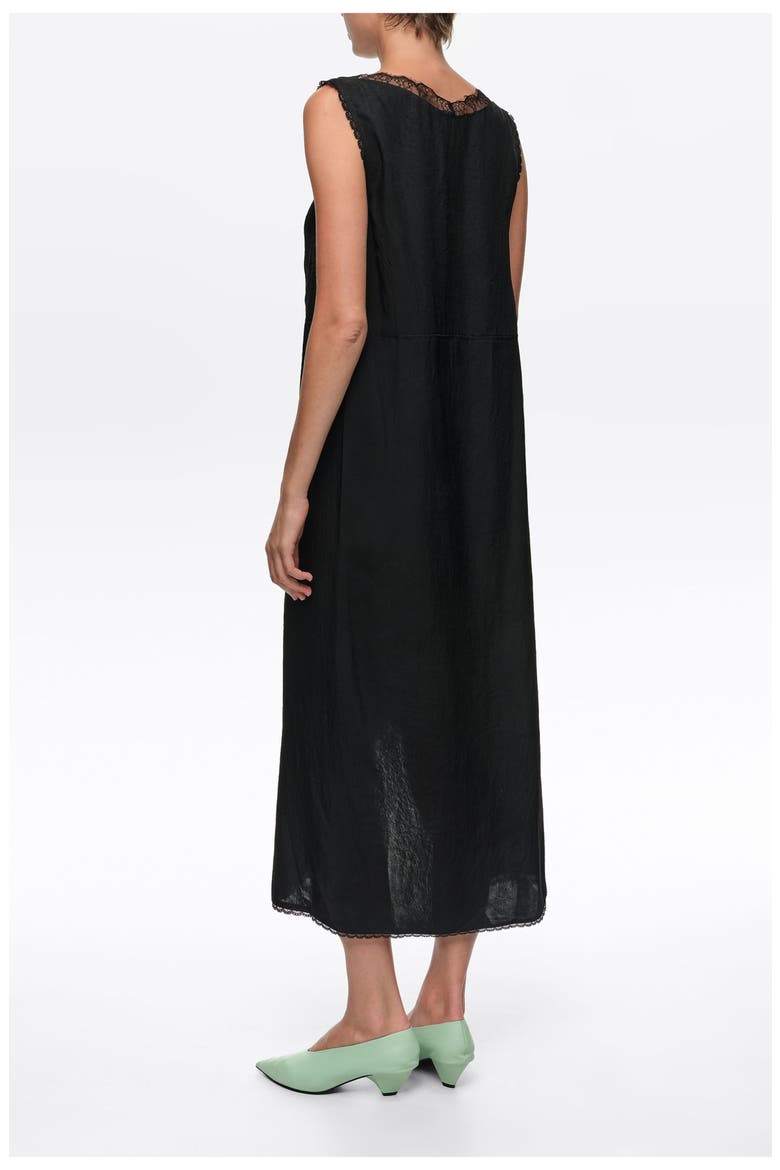 Lace Knot Midi Dress, Alternate, color, BLACK