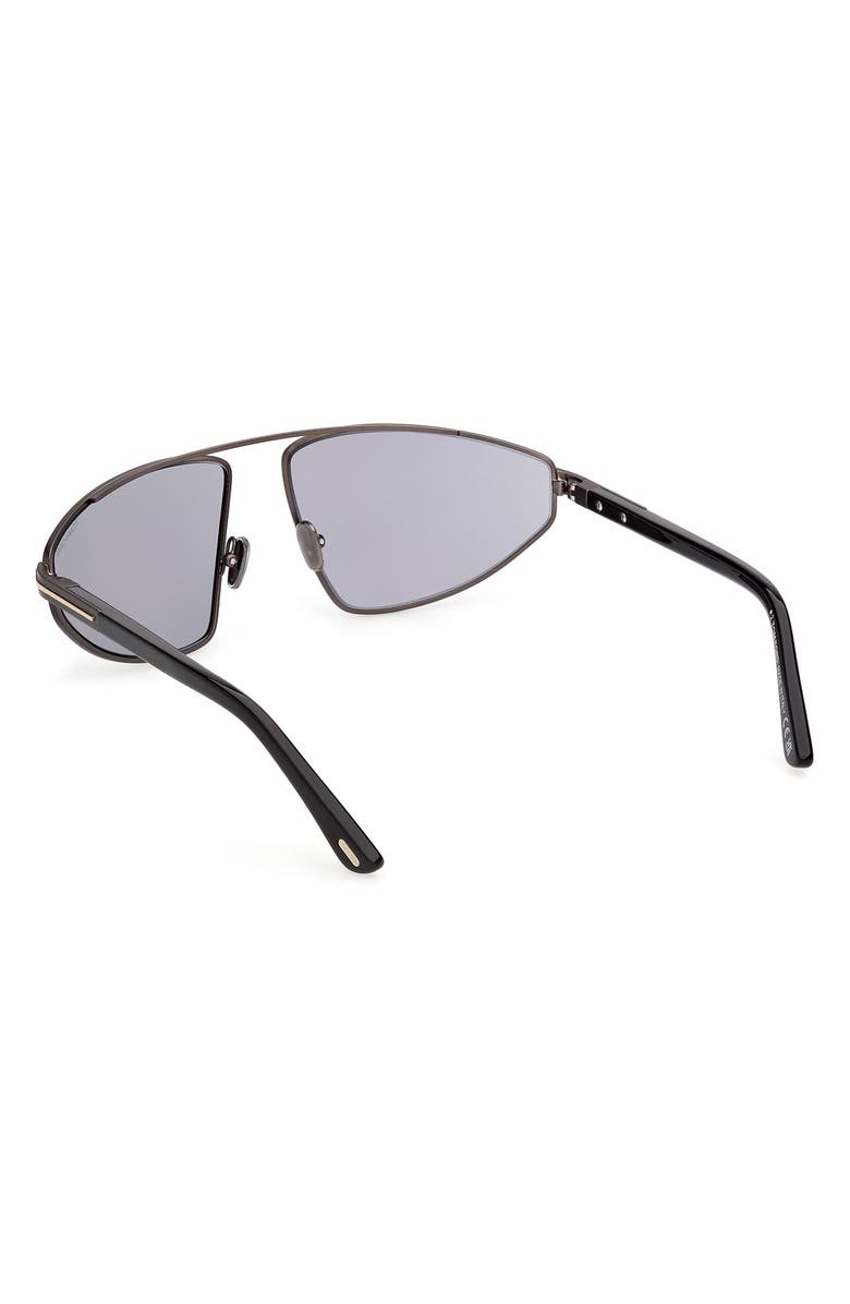 TOM FORD Parker 64mm Oversize Pilot Sunglasses, Alternate, color, Dark Ruthenium/ Smoke Lens