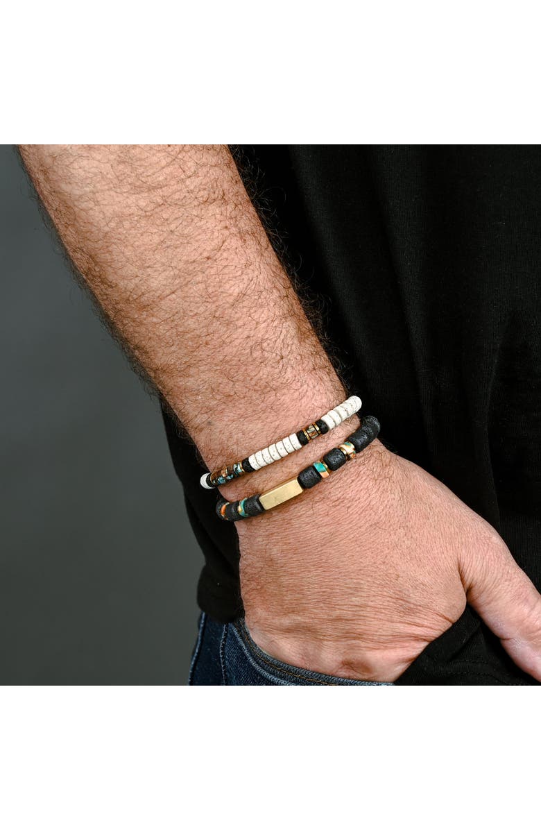 Starfish Project Vanguard Lava Bead Men's Bracelet, Alternate, color, Black