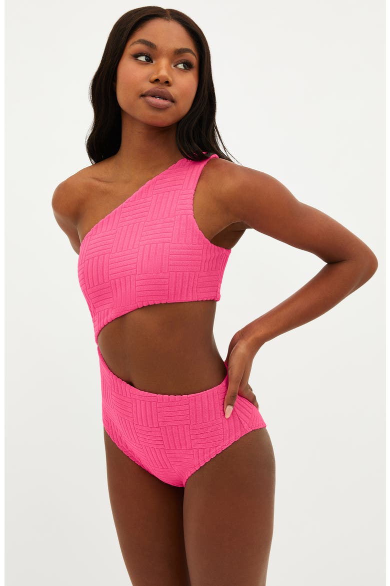 Celine Cutout One-Shoulder One-Piece Swimsuit, Alternate, color, STRAWBERRY MOON