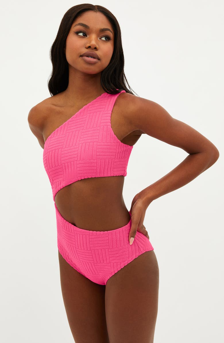 Beach Riot Celine Cutout One-Shoulder One-Piece Swimsuit, Alternate, color, Strawberry Moon