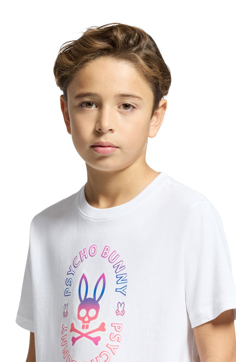 Psycho Bunny Kids' Almont Pima Cotton Graphic T-Shirt, Alternate, color, White