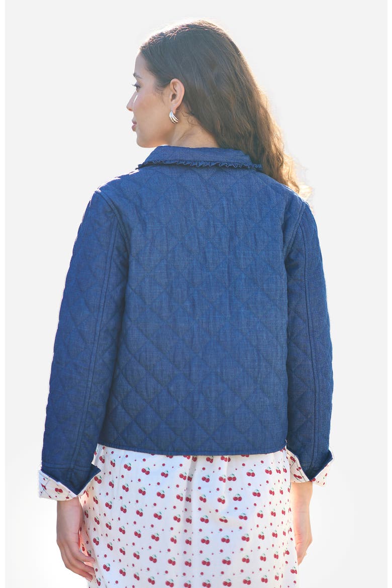 Chambray Quilted Jacket, Alternate, color, Blue