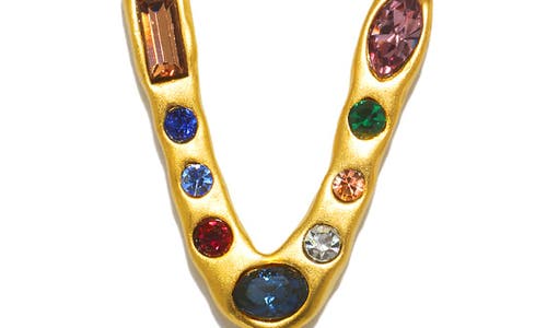 Sequin Emilie Crystal Initial Pendant Necklace In Gold