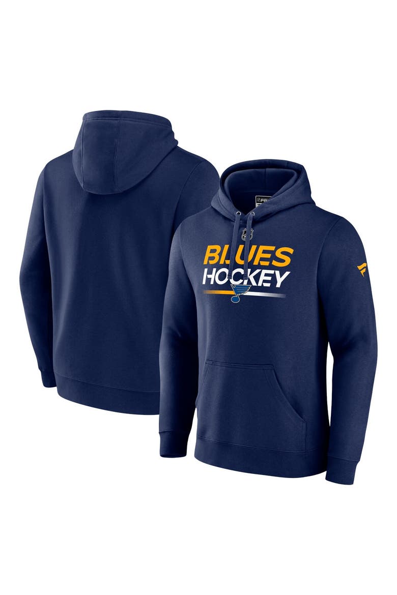 Men's Fanatics Branded  Navy St. Louis Blues Authentic Pro Pullover Hoodie, Main, color, Navy