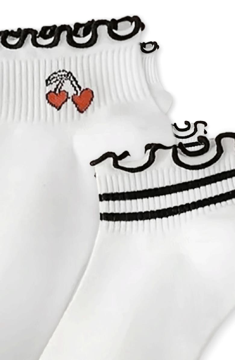 Stems Assorted 2-Pack Ruffle Cotton Blend Ankle Socks, Alternate, color, 