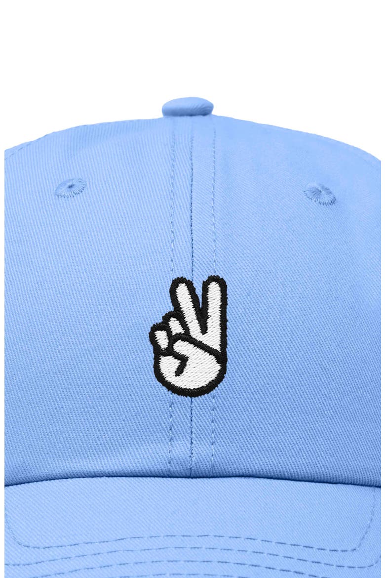 Peace Sign Embroidered Dad Hat, Alternate, color, Light Blue