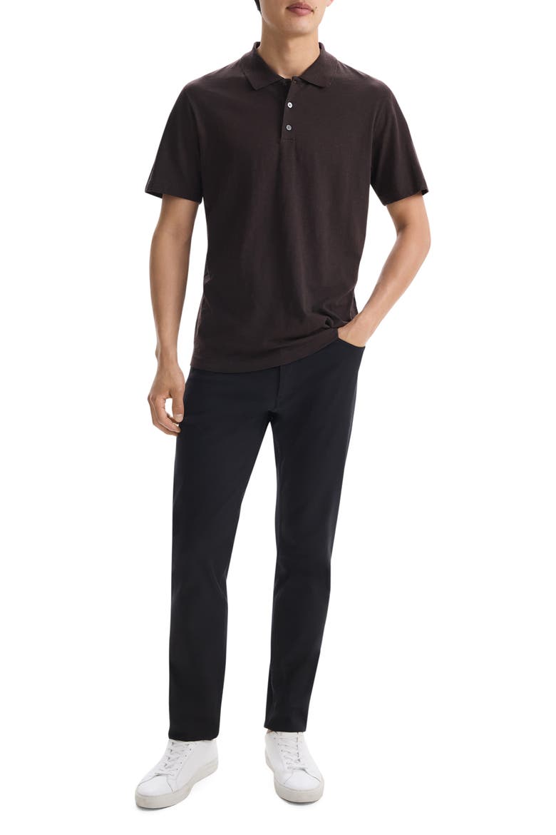 Bron in Cosmos Slub Cotton Polo Shirt, Alternate, color, HICKORY - SPF