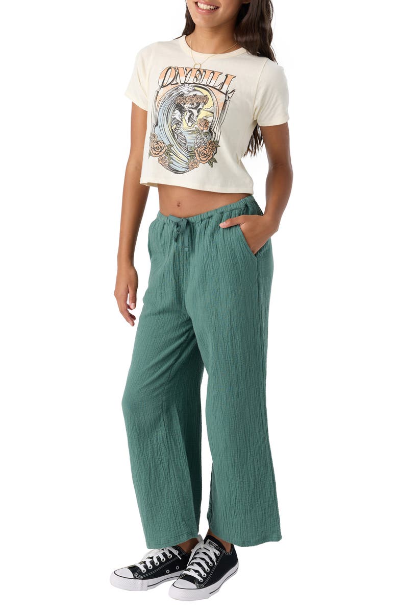 O'Neill Kids' Brendita Wide Leg Cotton Pants, Alternate, color,