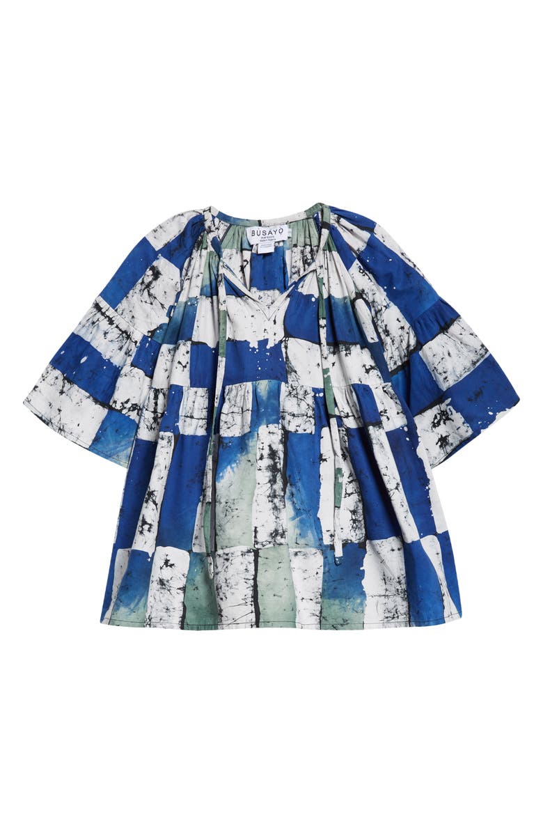 BUSAYO Dayo Patchwork Cotton Top, Alternate, color, White Blue