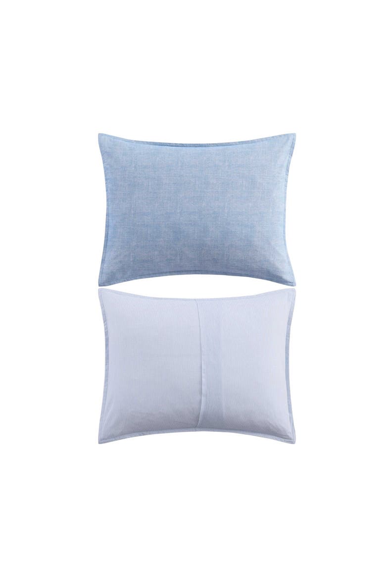 Classic Texture Cotton Percale Comforter & Shams Set, Alternate, color, MEDIUMBLUE