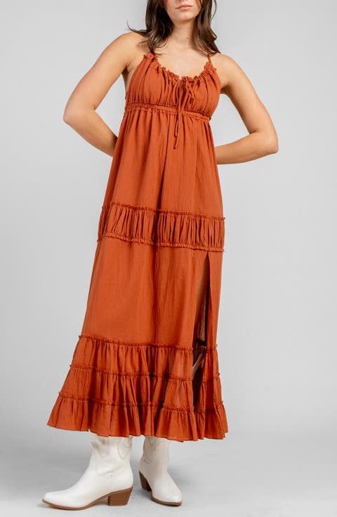 Gauze Maxi Halter Dress